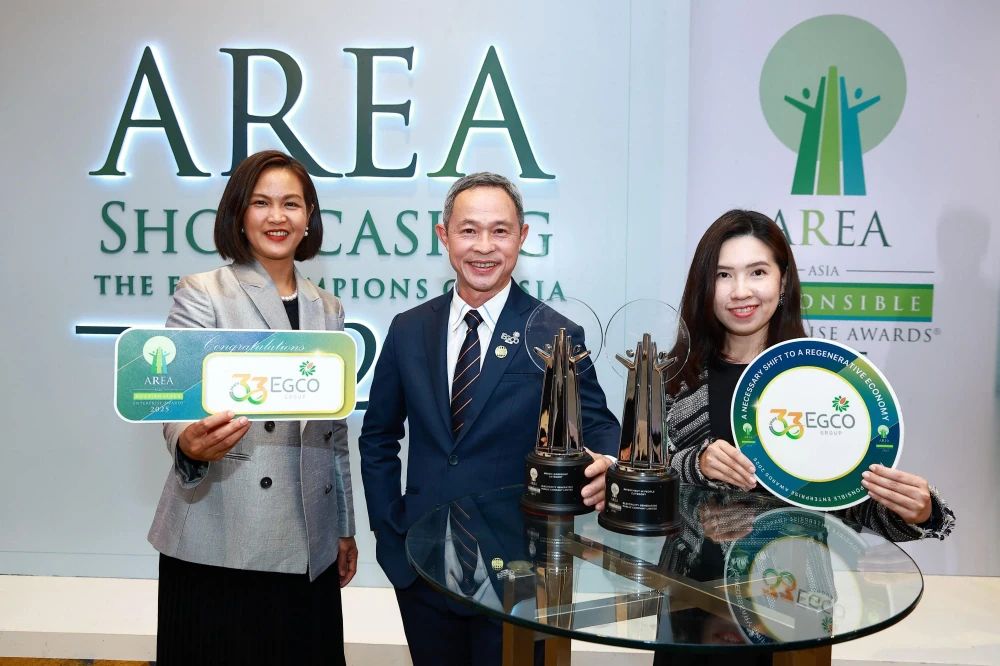 EGCO Group คว้า 2 รางวัลด้านความยั่งยืนจากเวที AREA 2025 ต่อเนื่องเป็นครั้งที่ 4